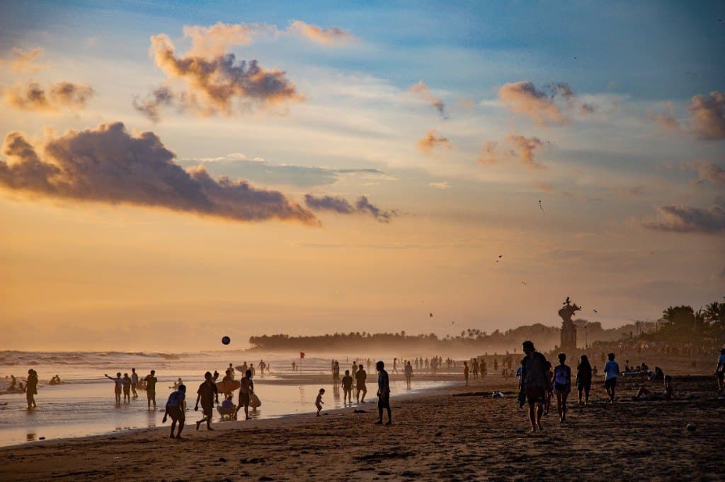 Sunset on the beach in Canggu, the base for this day plan